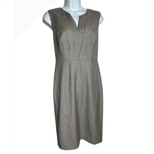 Classiques Entier Dress‎ Size 2 Lt Gray Sleeveless Wool Sheath Business Casual